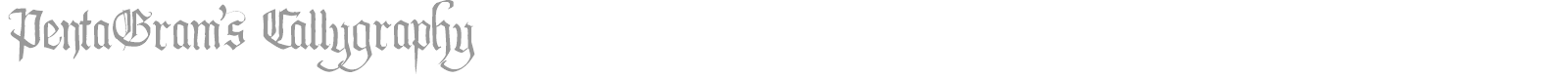 PentaGram's Callygraphy font preview